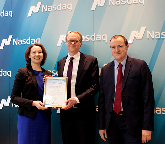 6 февраля BlueOrange стал первым в Латвии банком, начавшим оказывать услуги на рынке First North как сертифицированный консультант. 