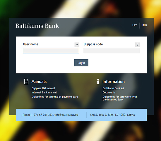 Baltikums Bank internetbank